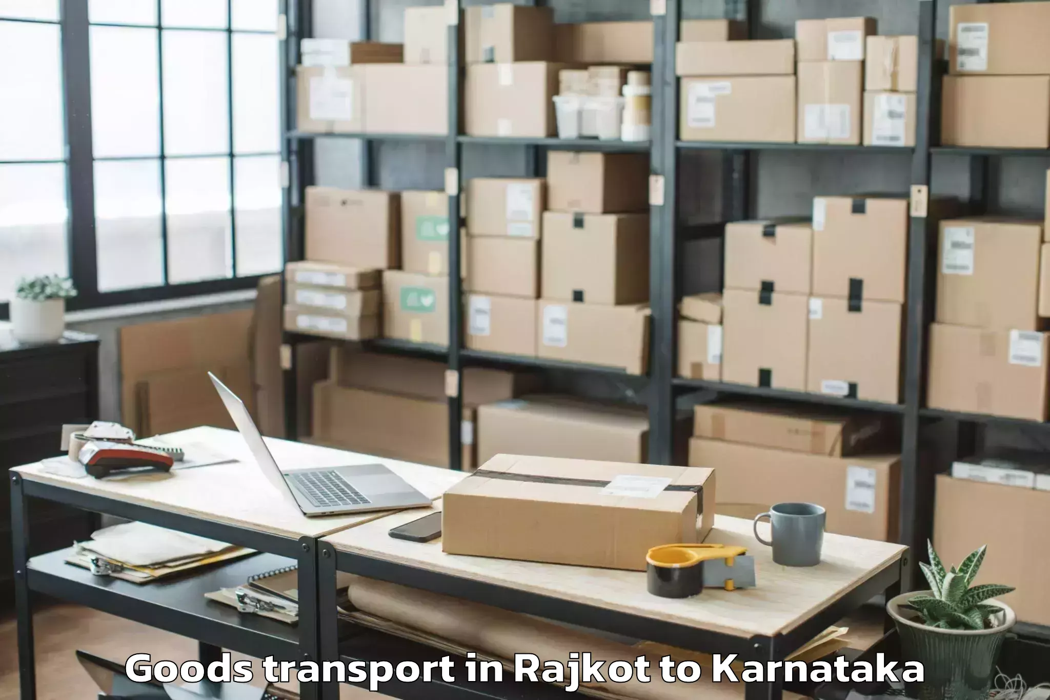 Hassle-Free Rajkot to Hubballi Goods Transport